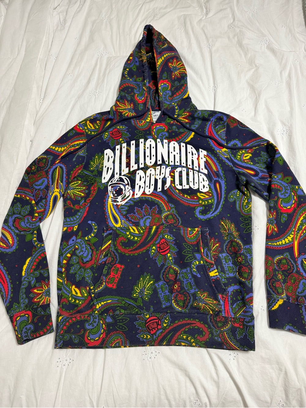 Billionaire Boys Club Navy Multicolor Paisley Zip-Up Hoodie